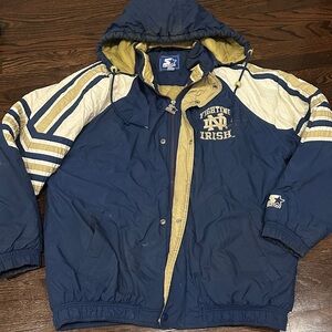 VINTAGE STARTER NOTRE DAME FIGHTING IRISH RARE PUFFER STADIUM COAT